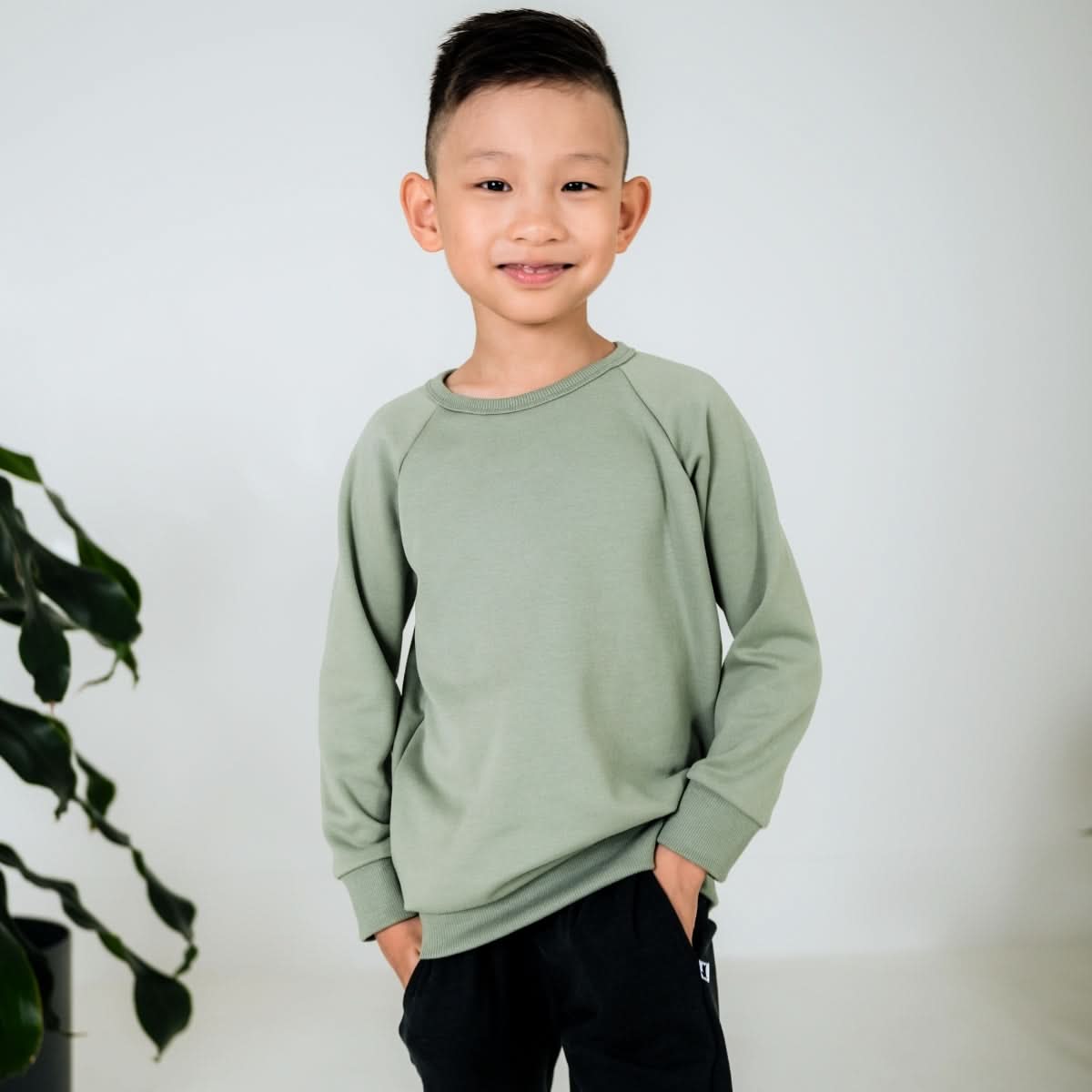 Youth Bamboo Fleece Raglan Pullover | Cranberry