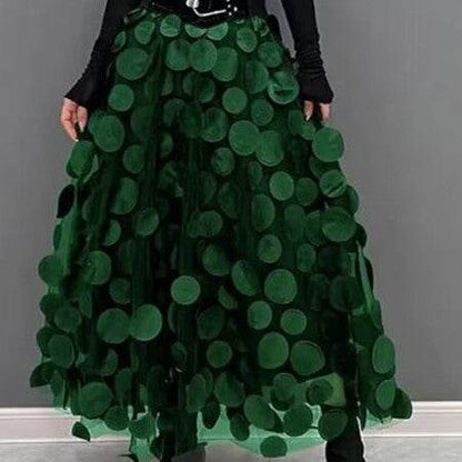Women's Retro fashion Line  Midi Maxi Prairie Skirt