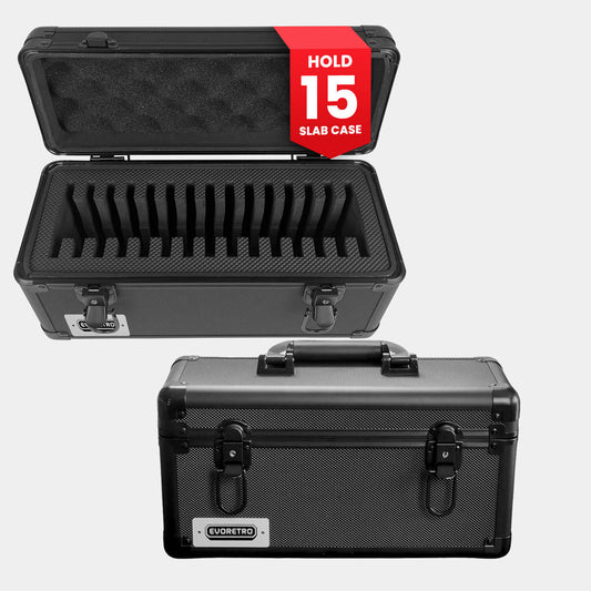 EVORETRO Aluminum Graded Card Storage Case 15-Slot | Black