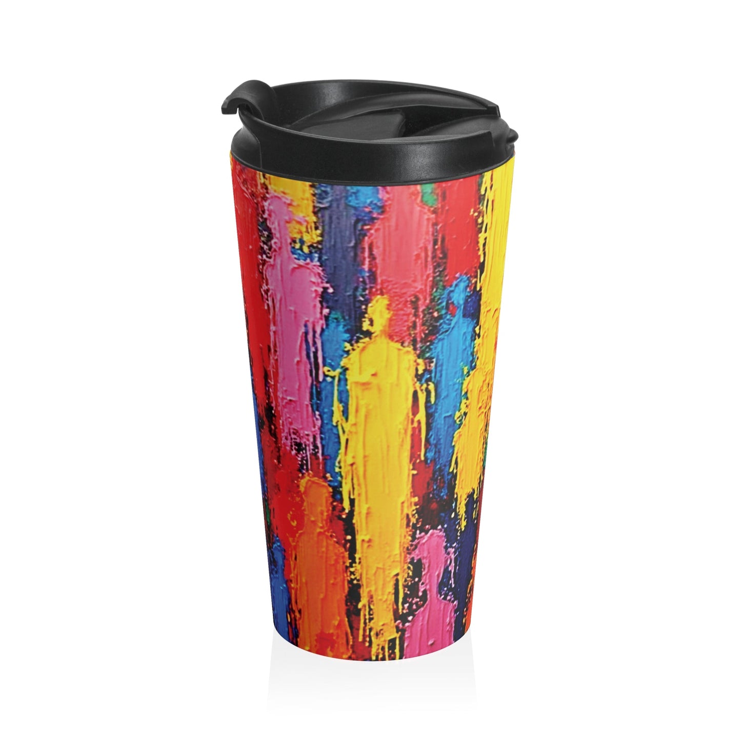 Colorful Abstract Paint Stroke Stainless Steel Travel Mug