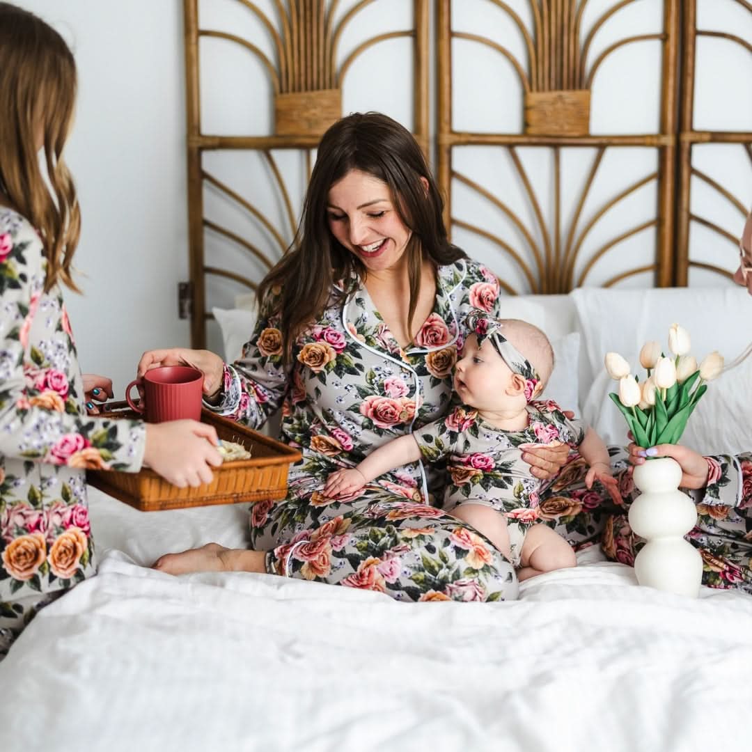 Ladies’ Bamboo Long Sleeve Button-Up Lounge Set | Antique Floral