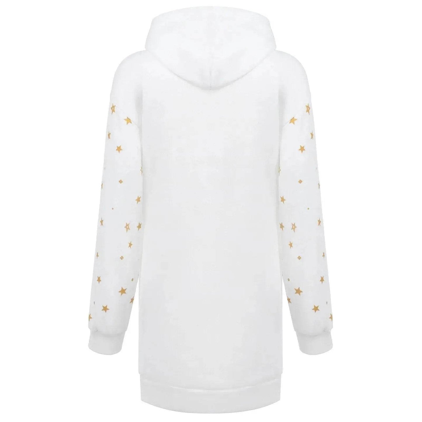 Christmas hot sale printed mid-length pocket hooded long-sleeved sweater