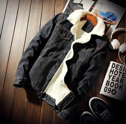 Denim Bomber Jacket – Slim Fit Youth Winter Casual Jacket