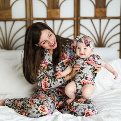 Ladies’ Bamboo Long Sleeve Button-Up Lounge Set | Antique Floral