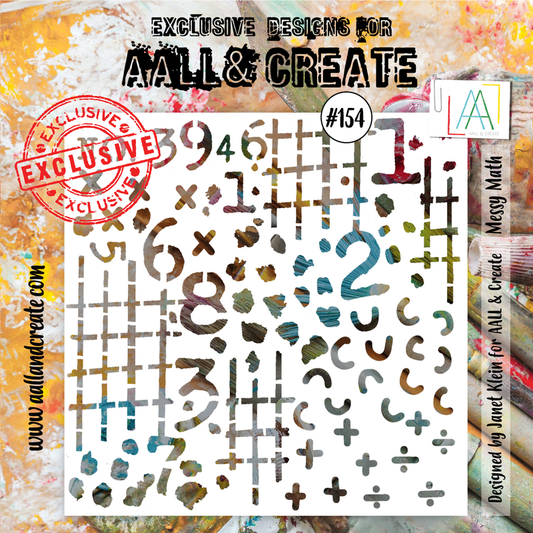AALL and Create #154 - Pochoir 6"x6" - Mathématiques désordonnées