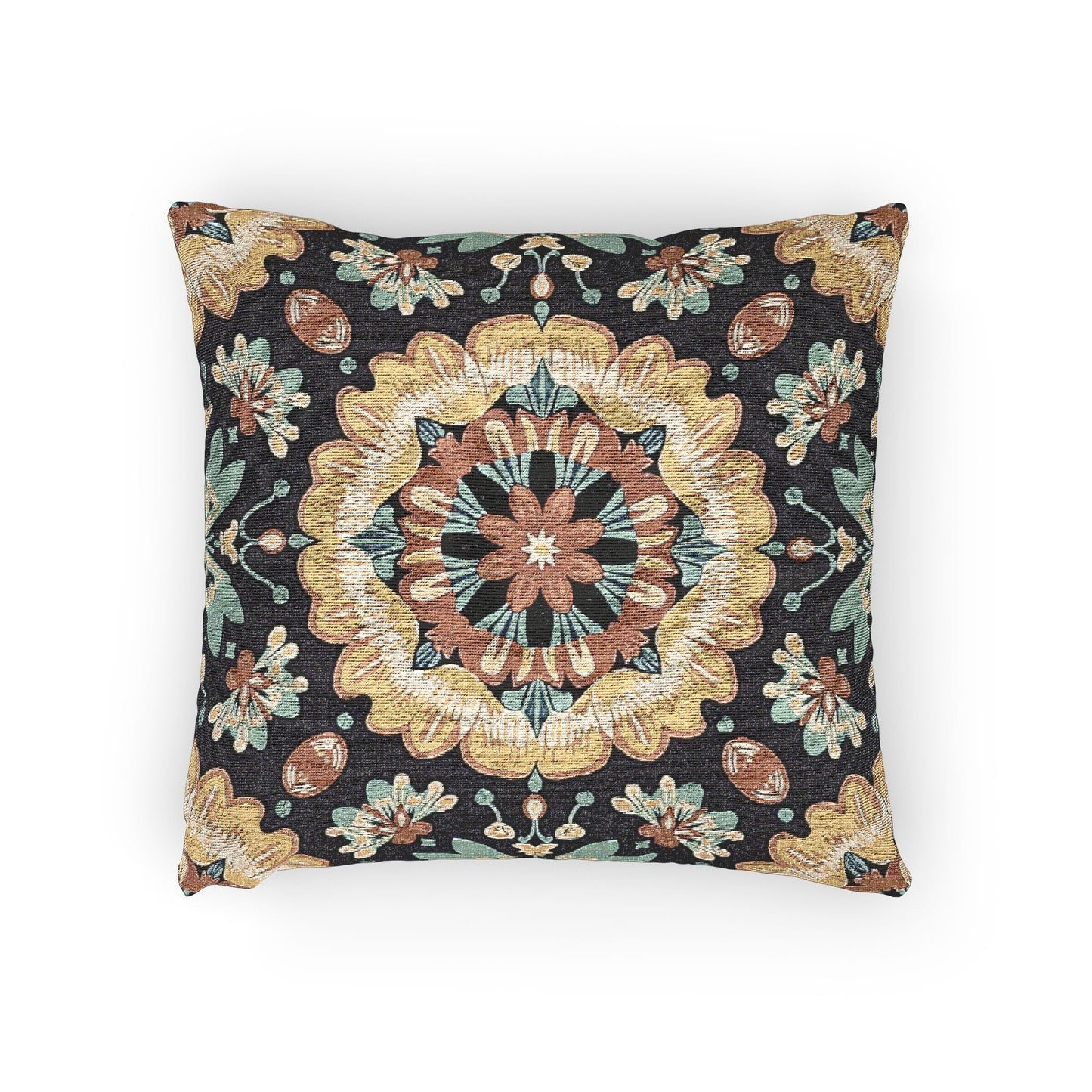Boho Mandala Woven Pillow | Kilim Mosaic Cushion Cover