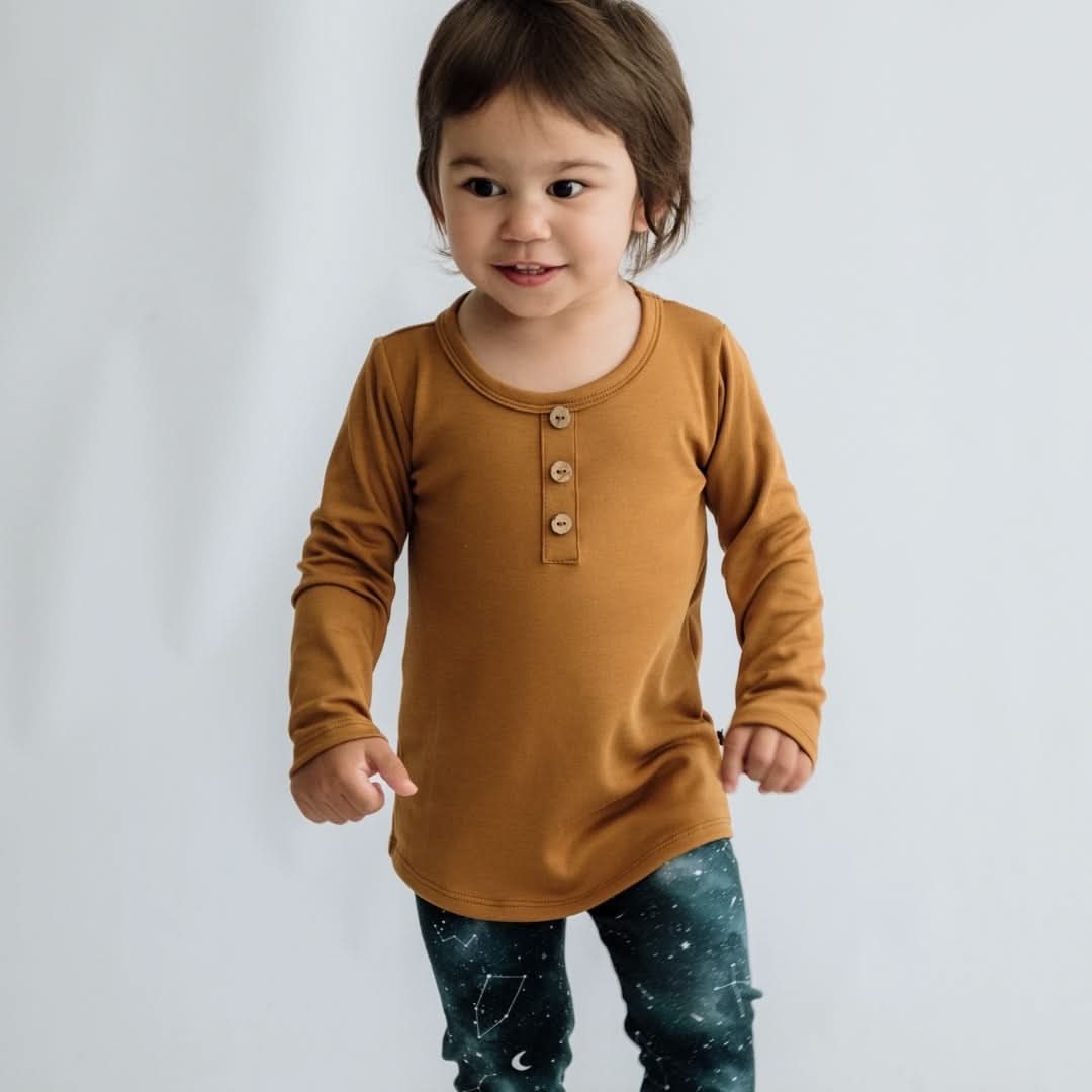 Baby/Kids' Bamboo Long Sleeve Henley | Sage