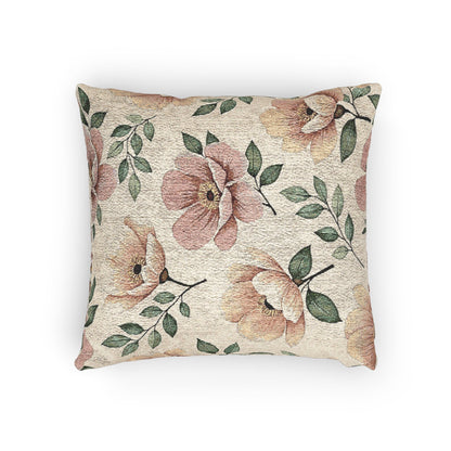Elegant Watercolor Woven Pillow - Luxury Floral Living Room Accent