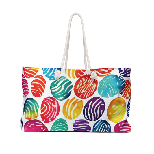 Sac de voyage à pois aquarelles colorés | Cabas de plage arc-en-ciel