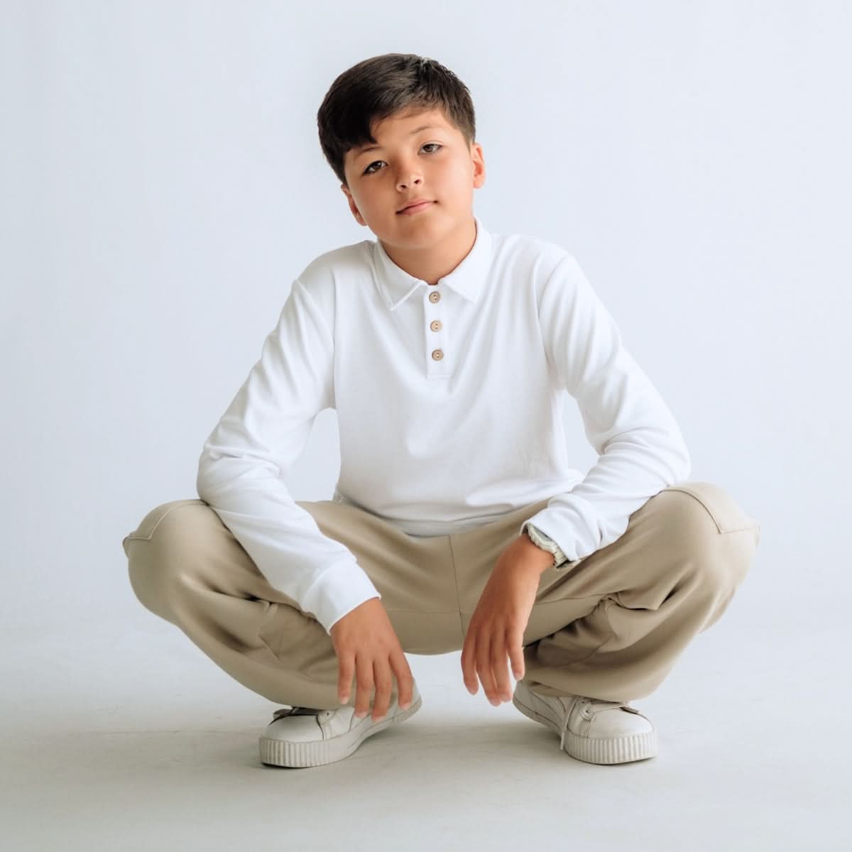 Youth Bamboo Rugby Style Shirt | White