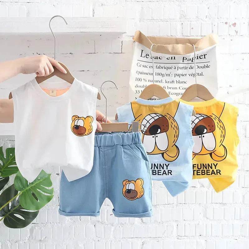 Vêtements pour enfants Ensemble gilet décontracté d'été deux pièces pour garçons