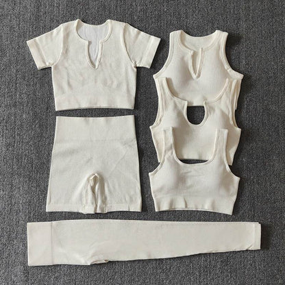 6pcs Yoga Workout Outfit set for women Gym clothes