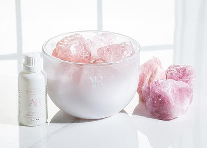 Coupe parfumée en cristal de quartz rose avec senteur Bois de Santal et Amour Nourrissant par Aromabotanical
