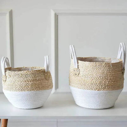 Hand Strawed Flowerpot Basket Fibre Plant Pot