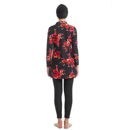 Maillots de bain modestes pour femmes ArabSwimwear, à manches longues, patchwork, hijab, maillot de bain sportif, burkinis musulmans, vêtements de bain