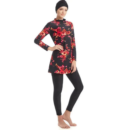 Maillots de bain modestes pour femmes ArabSwimwear, à manches longues, patchwork, hijab, maillot de bain sportif, burkinis musulmans, vêtements de bain