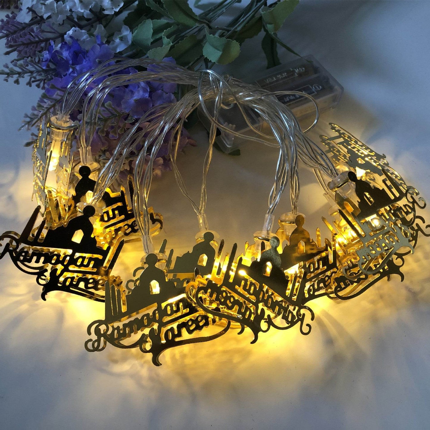 New Muslim Ramadan Iron LED Letters Eid Mubarak string Light