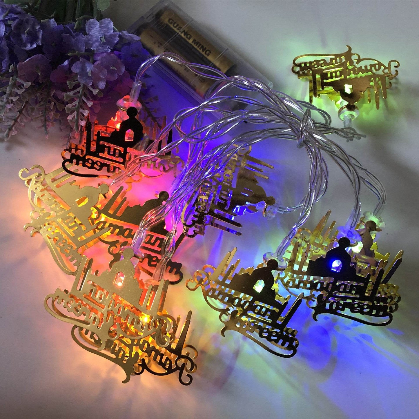 New Muslim Ramadan Iron LED Letters Eid Mubarak string Light