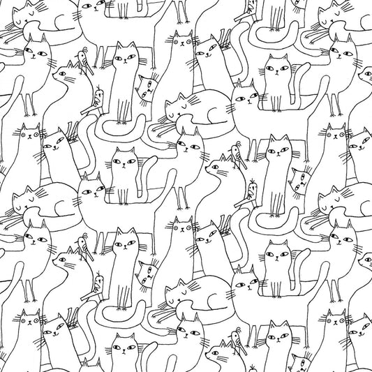 Cosmo Cats - Outline Cats White/Black