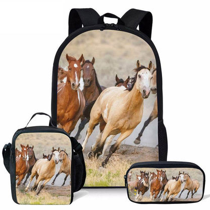 3 in 1 Matching Preschool Backpack Lunchbox Set Stationary Bag