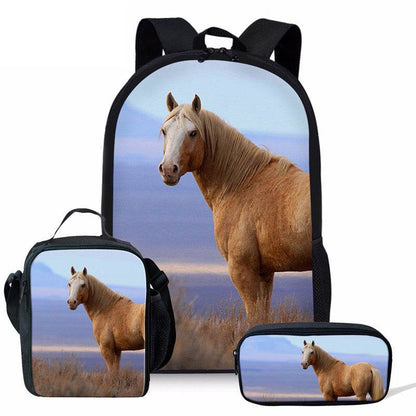 3 in 1 Matching Preschool Backpack Lunchbox Set Stationary Bag