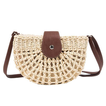 One-Shoulder Saddle Bag Fashion Messenger Straw weave Summer Bag