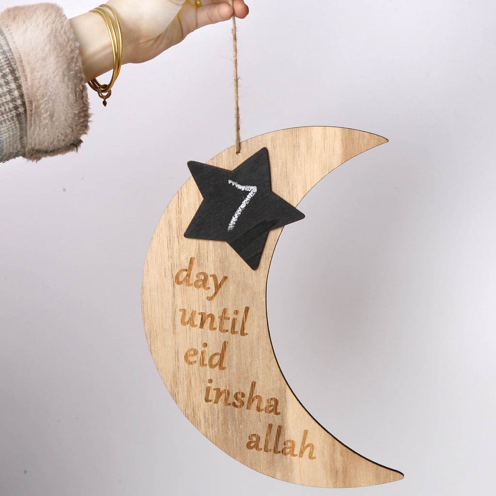 Eid Mubarak Home Decoration Wooden Calendar Listing Ramadan Decor Plaques