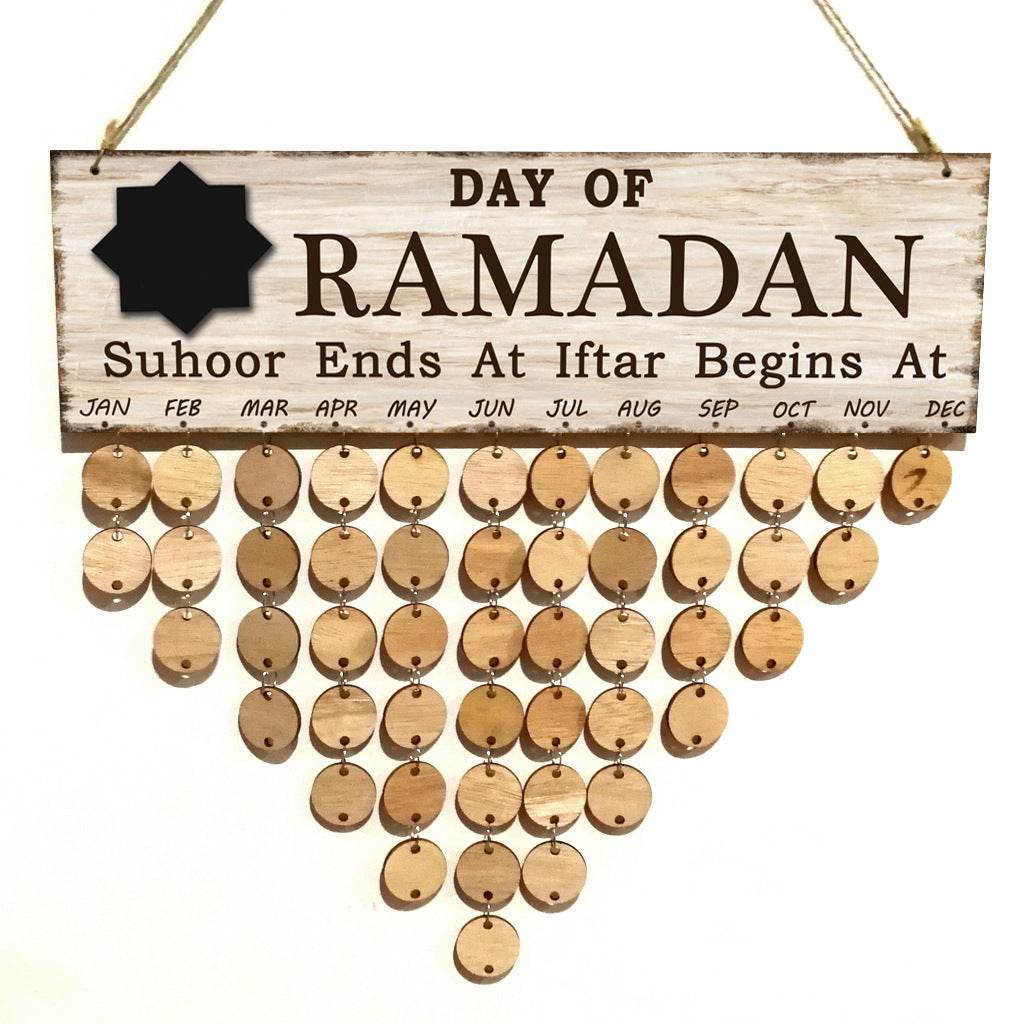 Eid Mubarak Home Decoration Wooden Calendar Listing Ramadan Decor Plaques