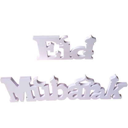 Wood Plastic Letter Ramadan Table Home  Decoration Crafts Eid Mubarak plaques