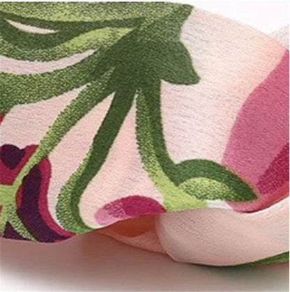 Flower Satin Elastic Cross Headband for women