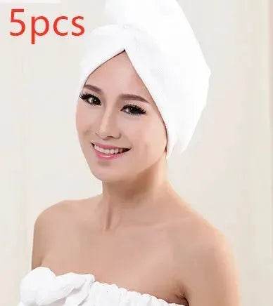 Women's Microfiber Hair Dryer Cap Absorbent Hair Towel.