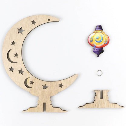 Ramadan Festival Kulbang Moon Painted Lantern Table Decoration Crafts Ornaments