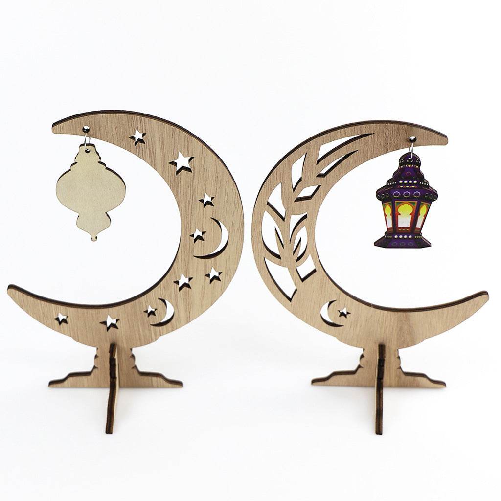 Ramadan Festival Kulbang Moon Painted Lantern Table Decoration Crafts Ornaments