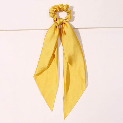 Cute Hair Silk Bow Scrunchie Vintage Satin Scarf Scrunchie