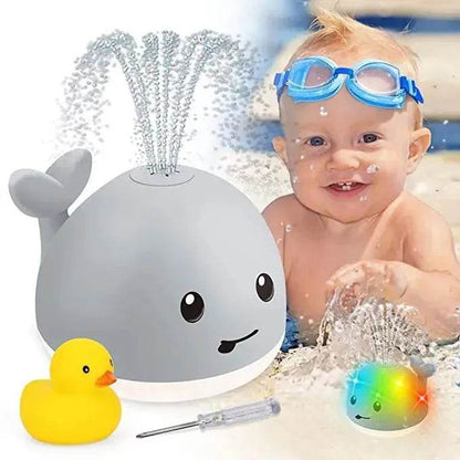 Baby Cute LED Light spray water whale bath toy