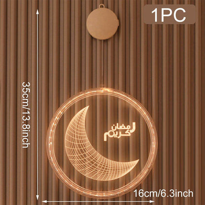 EID Mubarak Moon Star Eid Mubarak Garland LED Curtain String