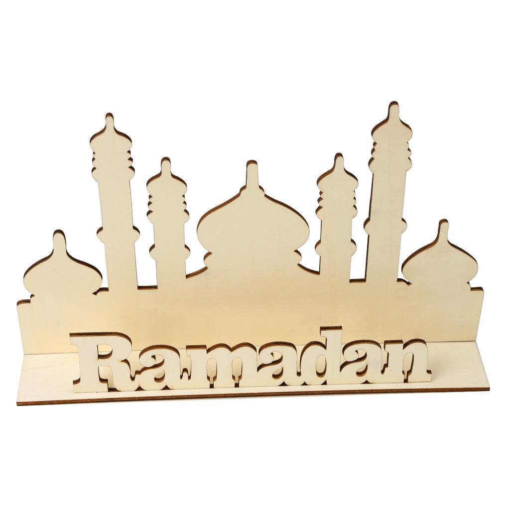 Décoration musulmane de l'Aïd al-Fitr, cadeaux artisanaux, Aïd Moubarak, ornements en bois pour le Ramadan