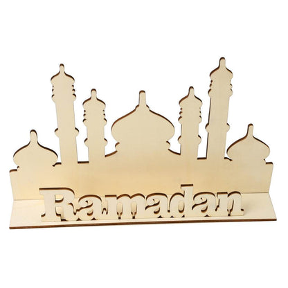 Décoration musulmane de l'Aïd al-Fitr, cadeaux artisanaux, Aïd Moubarak, ornements en bois pour le Ramadan