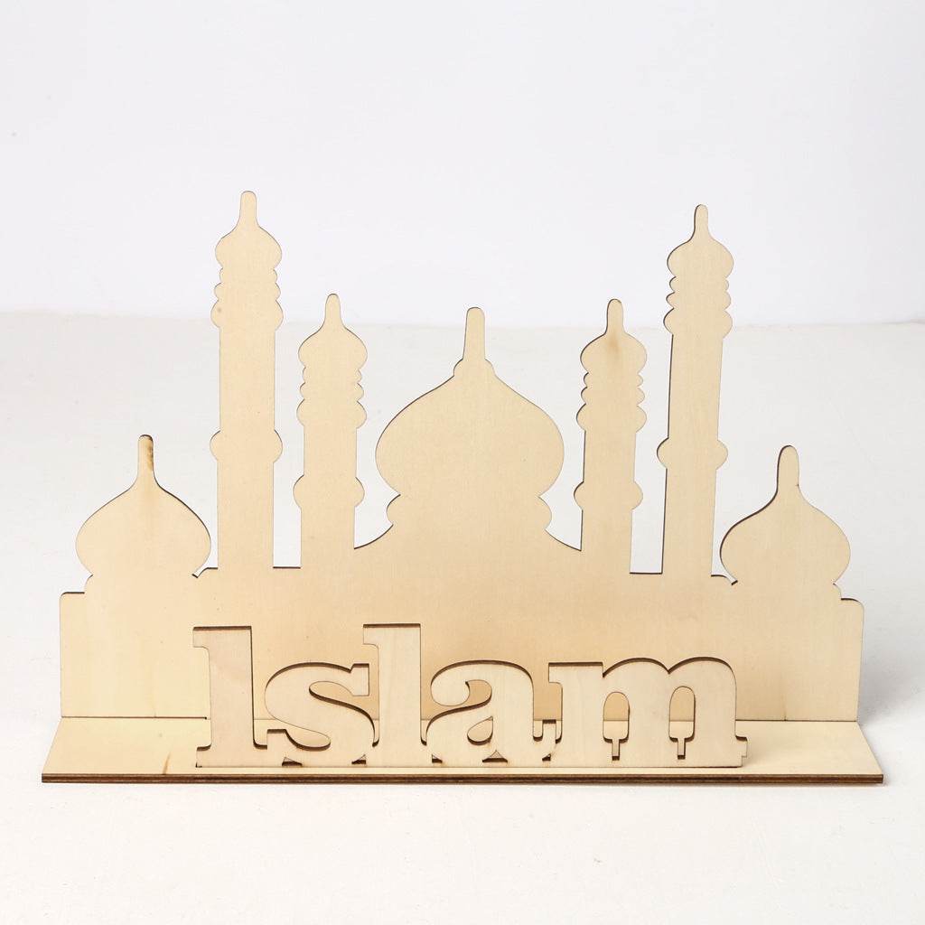 Décoration musulmane de l'Aïd al-Fitr, cadeaux artisanaux, Aïd Moubarak, ornements en bois pour le Ramadan