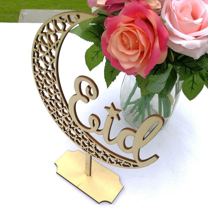 Décoration musulmane de l'Aïd al-Fitr, cadeaux artisanaux, Aïd Moubarak, ornements en bois pour le Ramadan