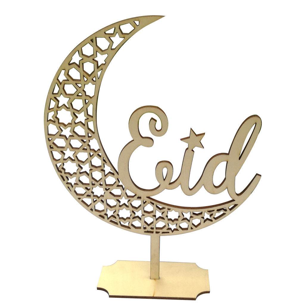 Décoration musulmane de l'Aïd al-Fitr, cadeaux artisanaux, Aïd Moubarak, ornements en bois pour le Ramadan