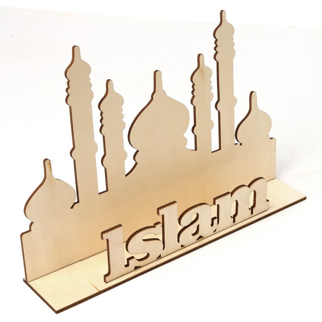 Décoration musulmane de l'Aïd al-Fitr, cadeaux artisanaux, Aïd Moubarak, ornements en bois pour le Ramadan