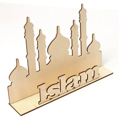 Décoration musulmane de l'Aïd al-Fitr, cadeaux artisanaux, Aïd Moubarak, ornements en bois pour le Ramadan