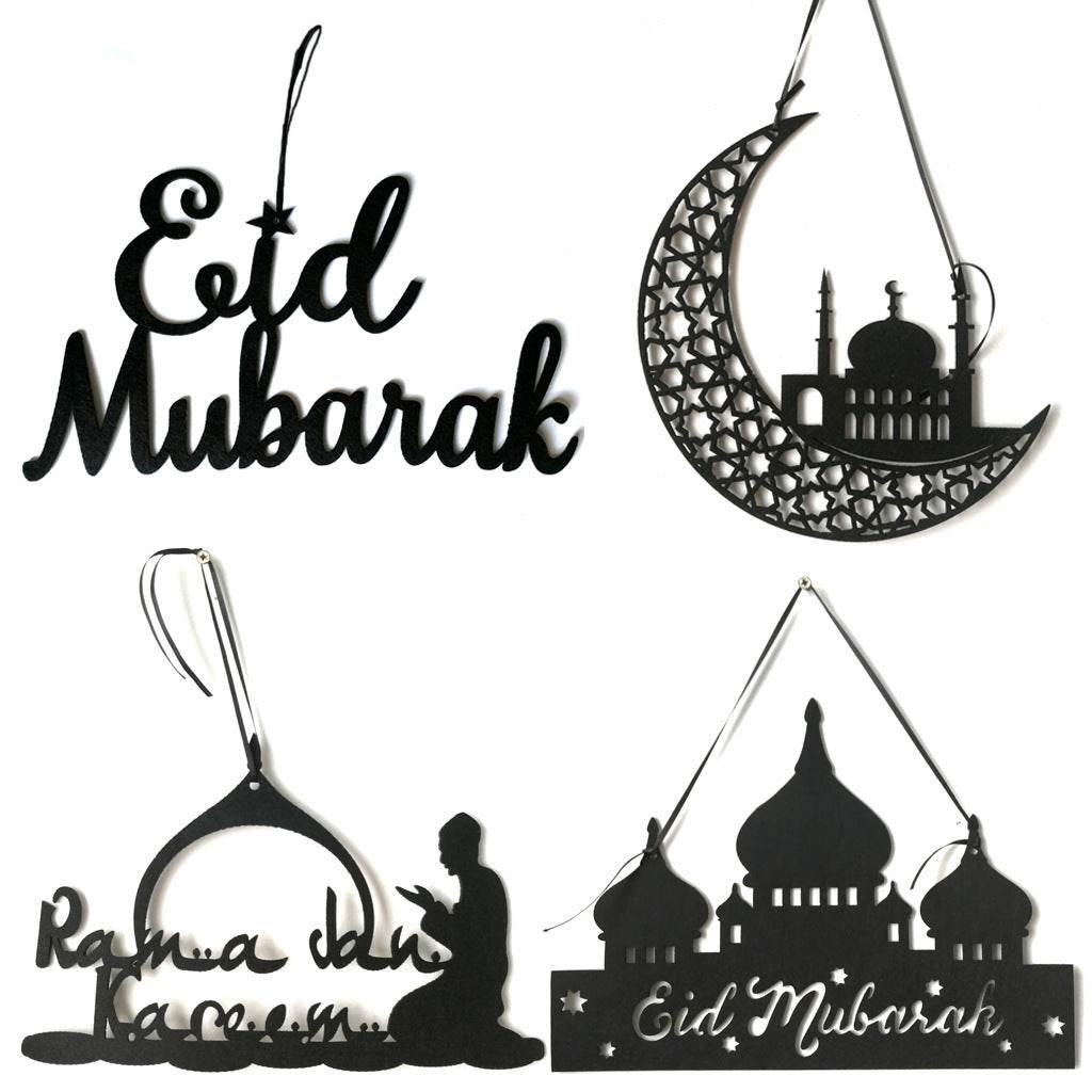 Ramadan Aïd Gurban Aïd al-Fitr Alphabet Anglais Château Maison Décoration Pendentif Plaques