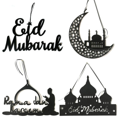 Ramadan Aïd Gurban Aïd al-Fitr Alphabet Anglais Château Maison Décoration Pendentif Plaques