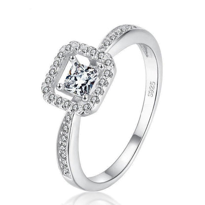 Sterling Silver Square Hollow  Ring