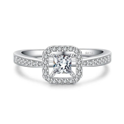 Sterling Silver Square Hollow  Ring