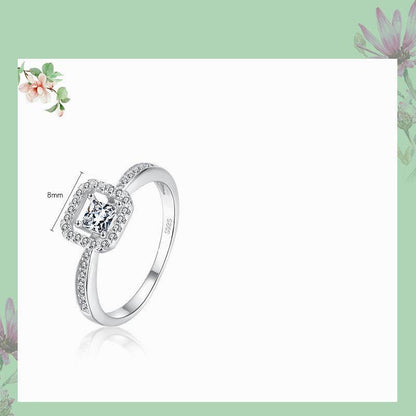 Sterling Silver Square Hollow  Ring