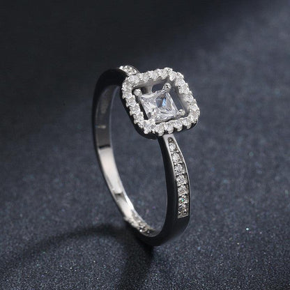 Sterling Silver Square Hollow  Ring