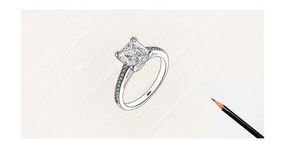 Classic Luxury Silver Plated Platinum With Diamond Ring